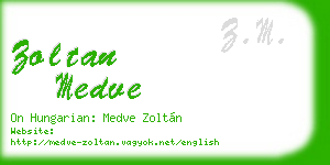 zoltan medve business card